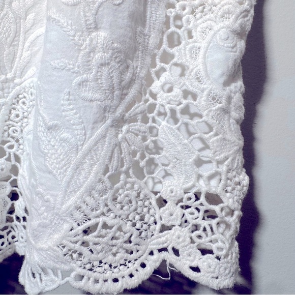 Abercrombie & Fitch White Lace Off the Shoulder Romper Size Small 100% Cotton - Picture 5 of 12